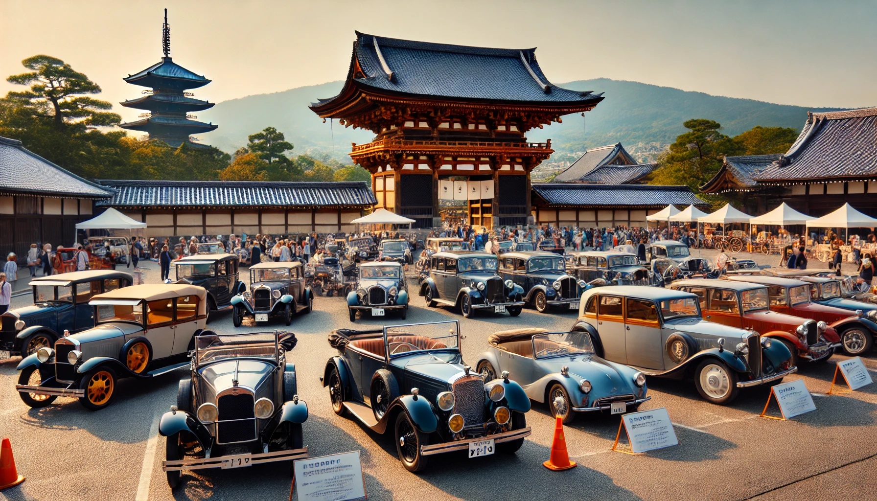 京都の寺と車イメージ